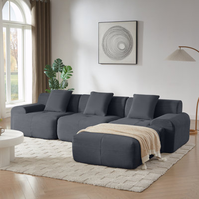 Modern L-Shaped Modular Sectional Sofa For Living Room