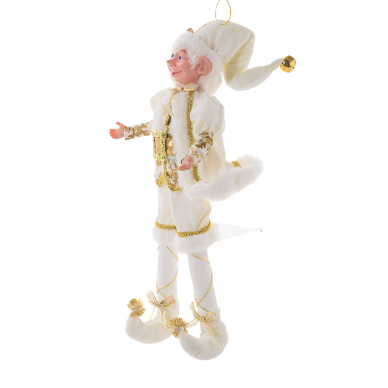 Elfe Dapper blanc et doré avec pieds réglables