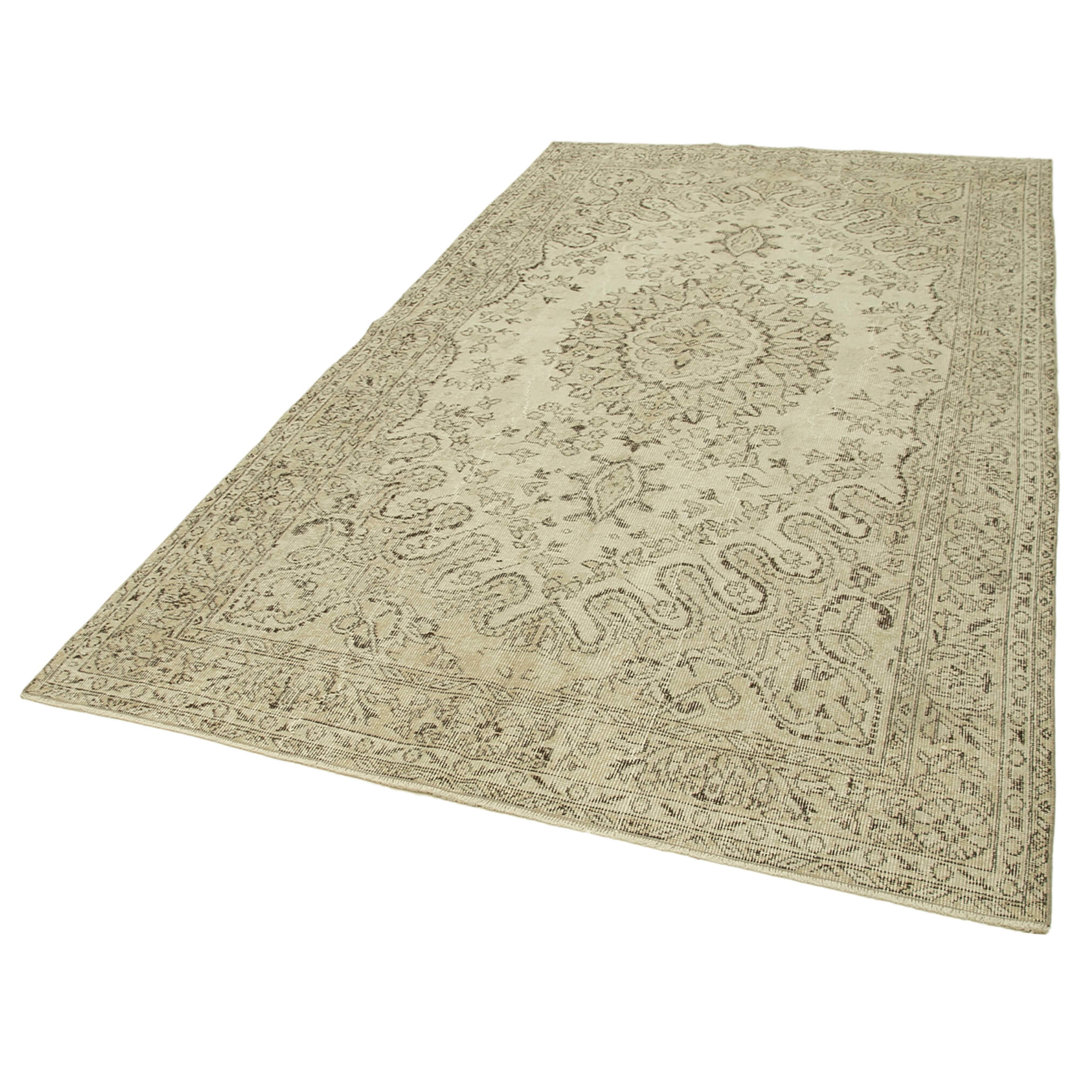 Vintage Beige Vintage Wool Handmade Area Rug