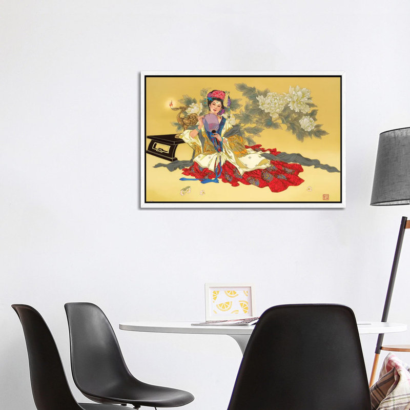 La Coquette - Painting on Canvas, White Framed, 101.6 cm H x 66.04 cm W