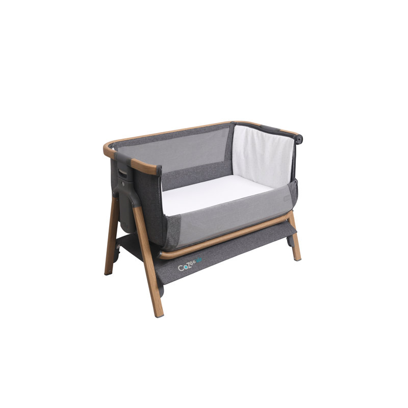 Tutti Bambini Cozee Air Rocking Bedside Crib, Oak/Charcoal