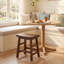 Tabouret court en bois d'acacia massif Durango, 20 po, naturel-628217345-621266854