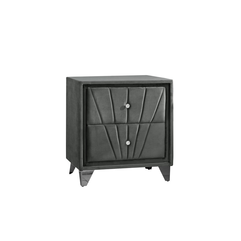 Table de chevet moderne Mid Century, Gris