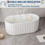 Baignoire autoportante ovale, baignoire en acrylique, longueur 67 po, finition blanche, bonde en nickel brossé, salle de bain moderne, style spa et hôtel