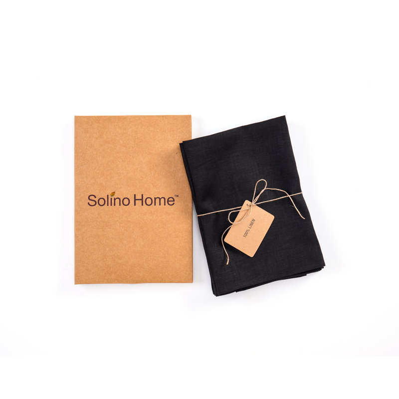 100% Pure Linen Dinner Napkins - Fete, Black