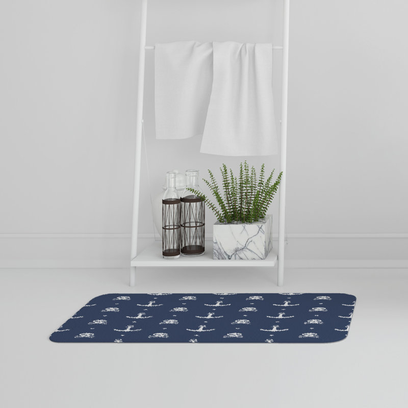 Ajeet Non-Slip Bath Rug, Iron Anchor & Bone