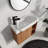 24" Floating Vanity with Geometric Ceramic Sink