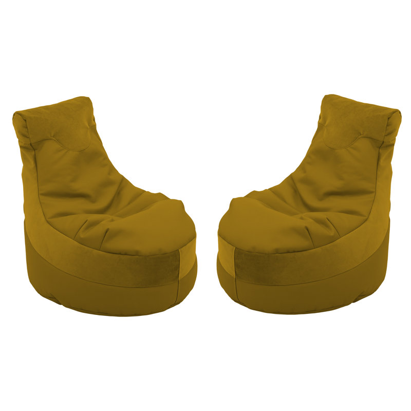 Fauteuil à billes 2 pièces SoftScape Trendy Trendy, Similicuir jaune