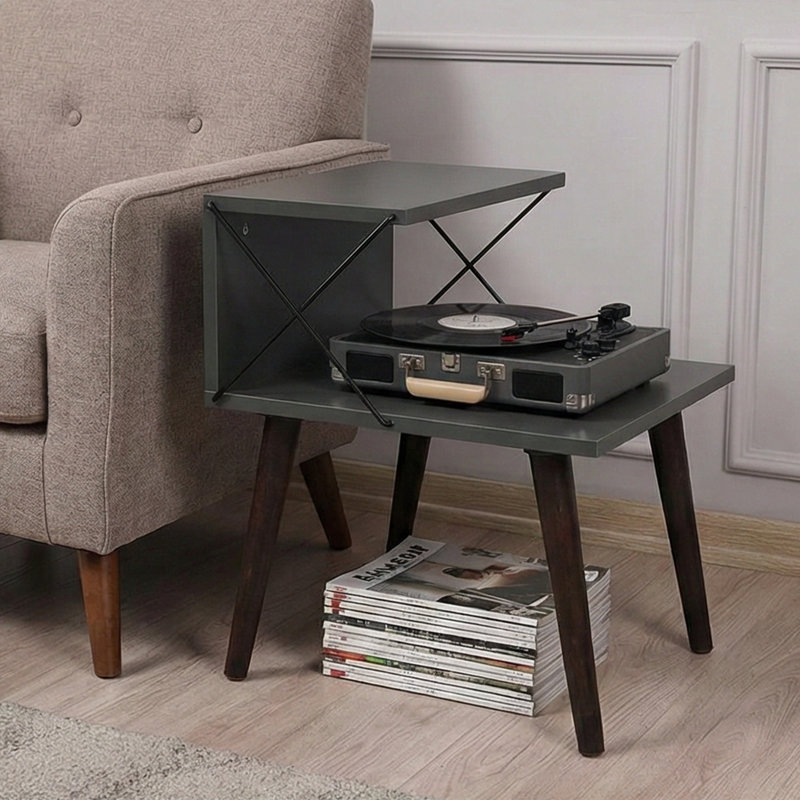 Amorra 19.69'' W Nightstand, Black/Brown
