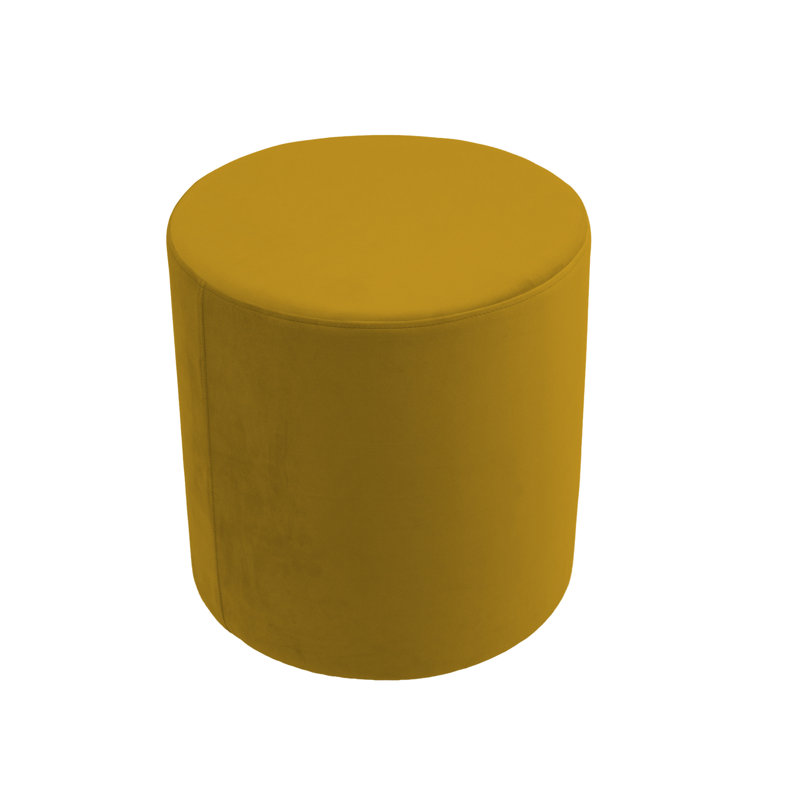18 inch Round Everyday Microfiber Ottoman, 19 inch Height, Yellow