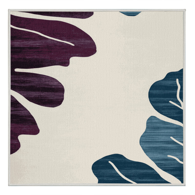 Tapis beige lavable à la machine, Carré 6 pi