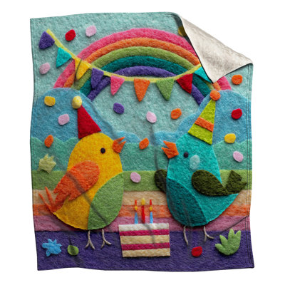 Felt Birds With Rainbow Blankets