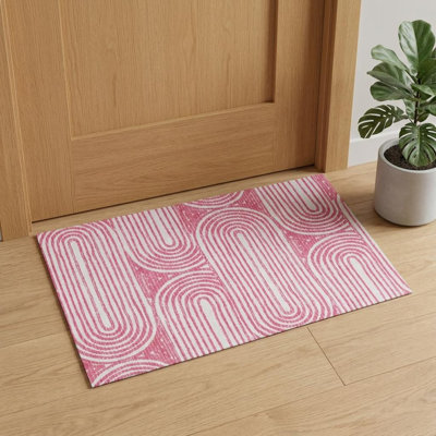 Tapis délavé géométrique délavé et vieilli 3 pi x 5 pi avec protection UV