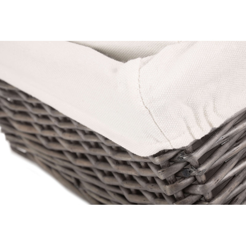 Wicker 4 Piece Storage Basket Set with Lining