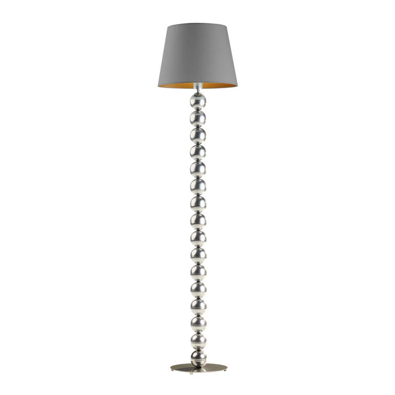 Fernandes 166cm Traditional Floor Lamp, Grey, Chrome