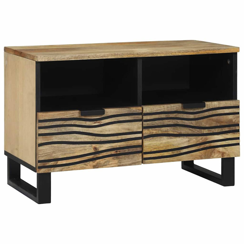 TV Cabinet With Drawer 70 X 33 X 46 Cm Solid Mango Wood, Natural