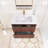 29.92 In. W X 18.31 In. D X 20.4 In. H Single Sink Wall-Mounted Bath Vanity In Deep Walnut With White Ceramic Top