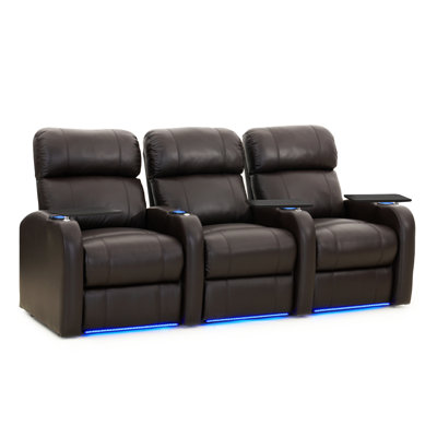 Vegas Leather Home Theater Sofa by Red Barrel Studio