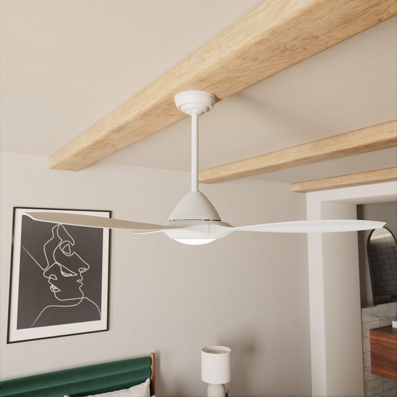 Casablanca 56 inch Surea ENERGY STAR® Damp Rated Ceiling Fan with Lights and Remote, White