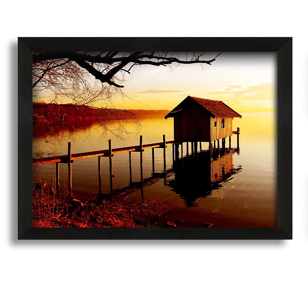 Gerahmtes Leinwandbild Lake Retreat Golden