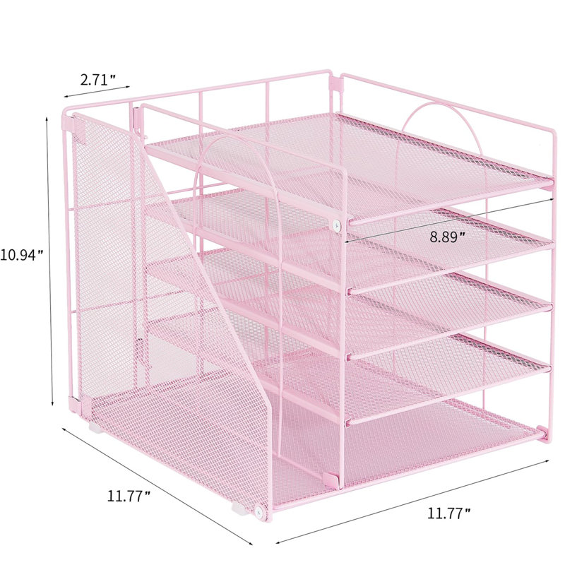Mahi Metal Desk Organizer, Pink