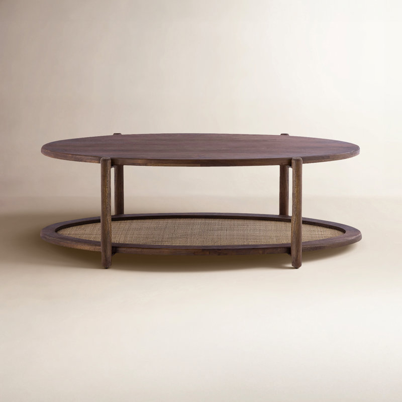Avalon Walnut And Cane Coffee Table