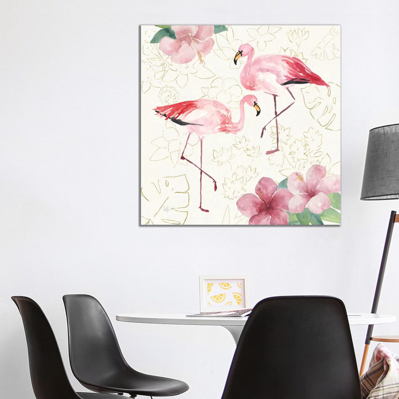 Tropical Fun Bird V 1 Piece Wrapped Canvas Painting, 93.98 cm H x 93.98 cm W x 3.175 cm D