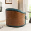 Faux Leather Swivel Barrel Chair-96441029