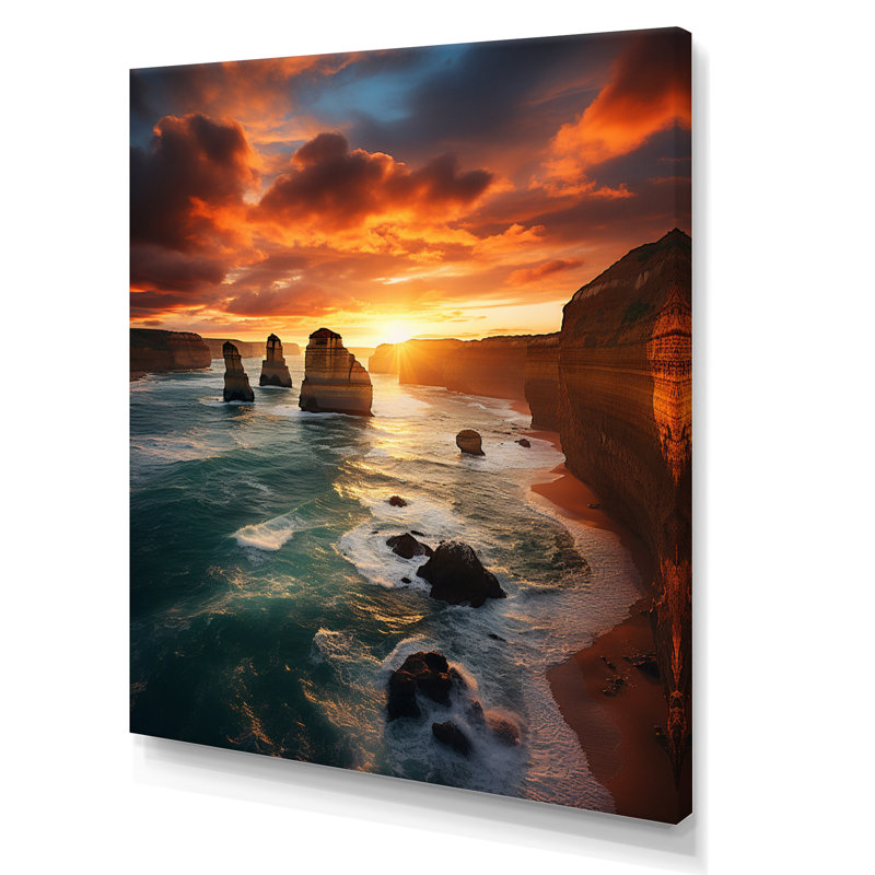 Australie, douze apôtres majestueux I - impression, 32" H x 24" W, Toile tendue