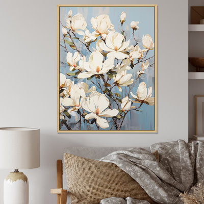 Magnolias en fleurs en blanc