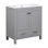 Meuble-lavabo gris 60 po, double vasque, tablette de rangement et portes - Armoire fonctionnelle de qualité 60 po avec tiroirs en céramique