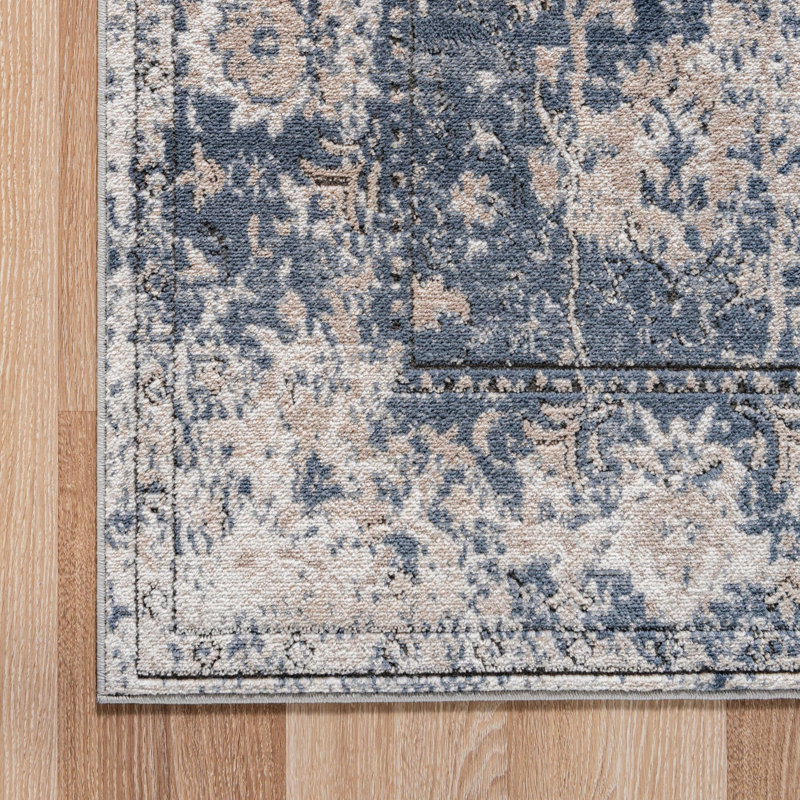 Dimarco Abstract Area Rug, Rectangle 9' x 12', Navy