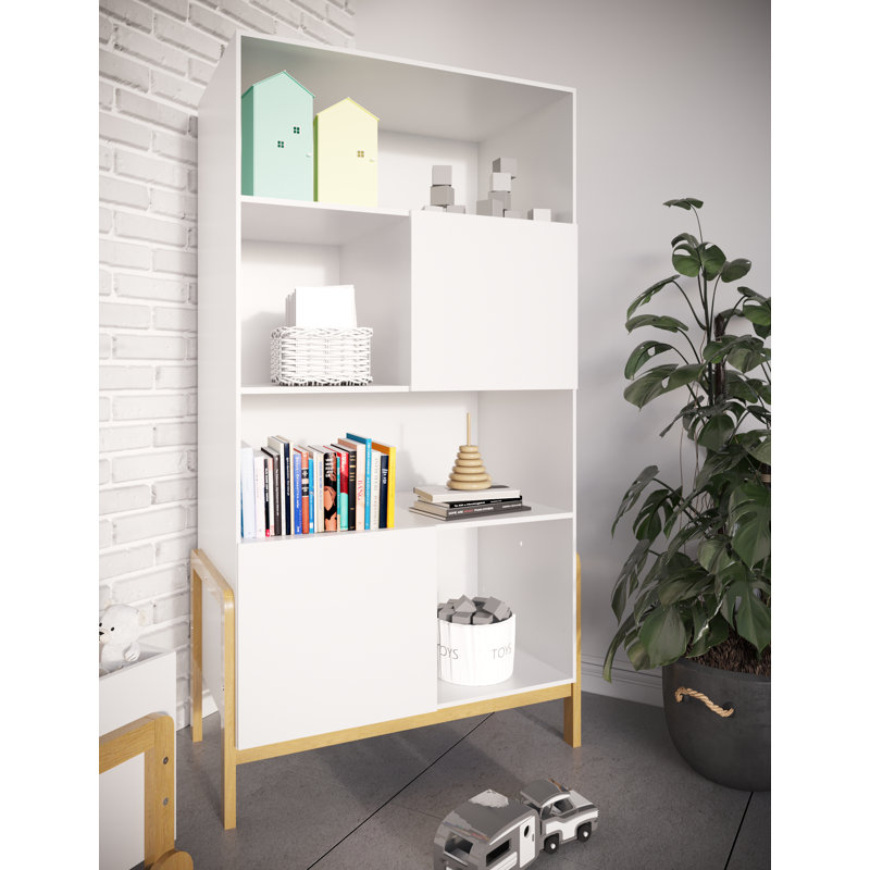Camdyn 160 cm H X 90 cm W Oak Wood Kids Cube Bookcase