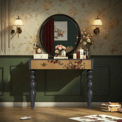 Floral Design Solid Wood Dresser