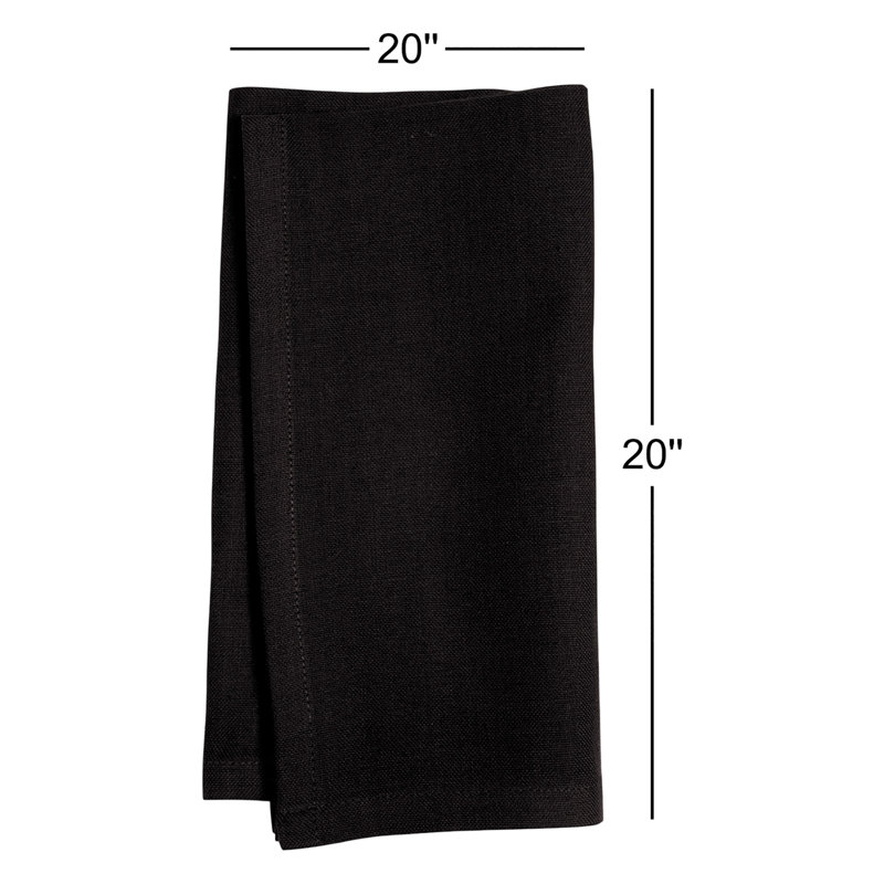 Torrian 100% Cotton Square Napkin, Black