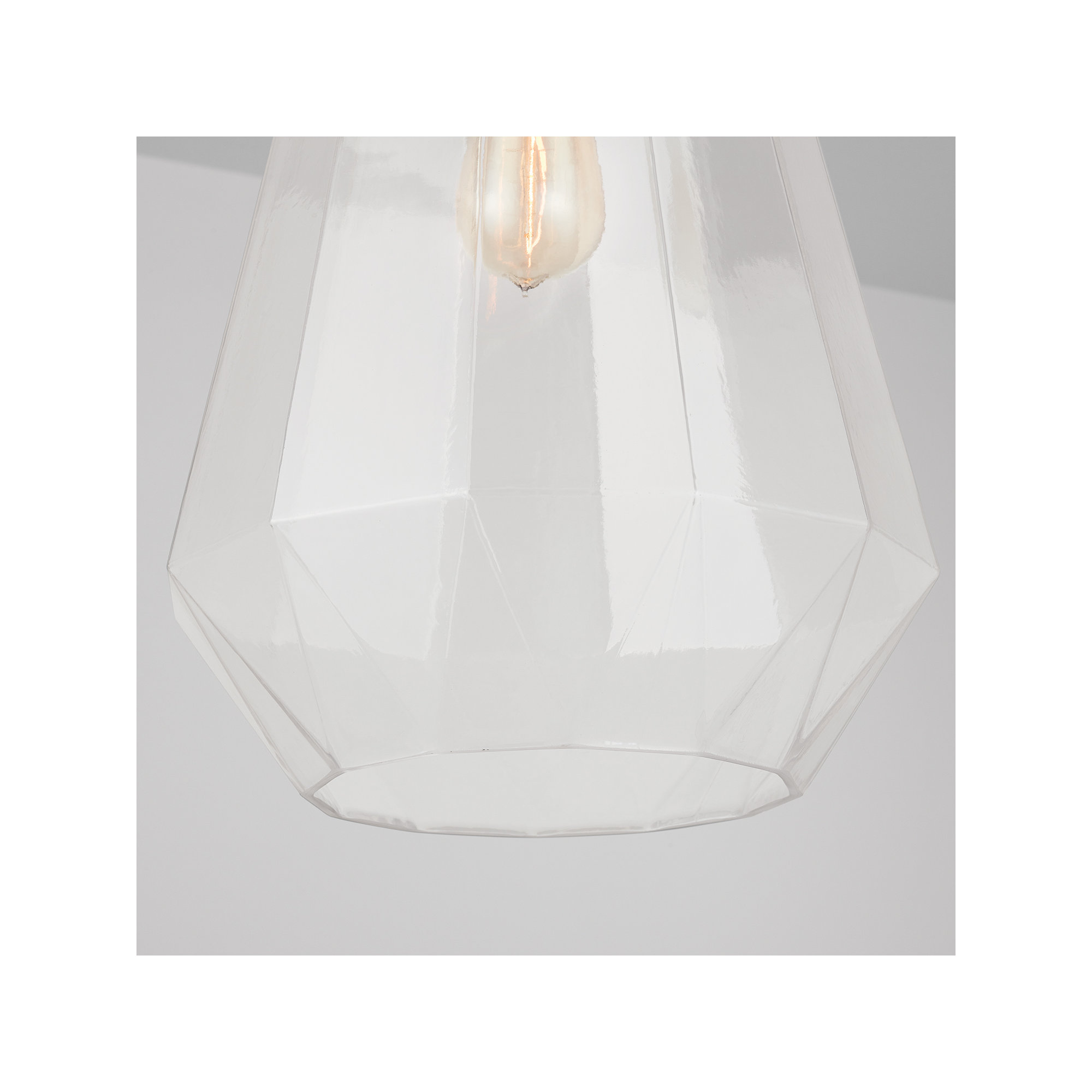Single Light Glass Dimmable Pendant, Brushed Nickel