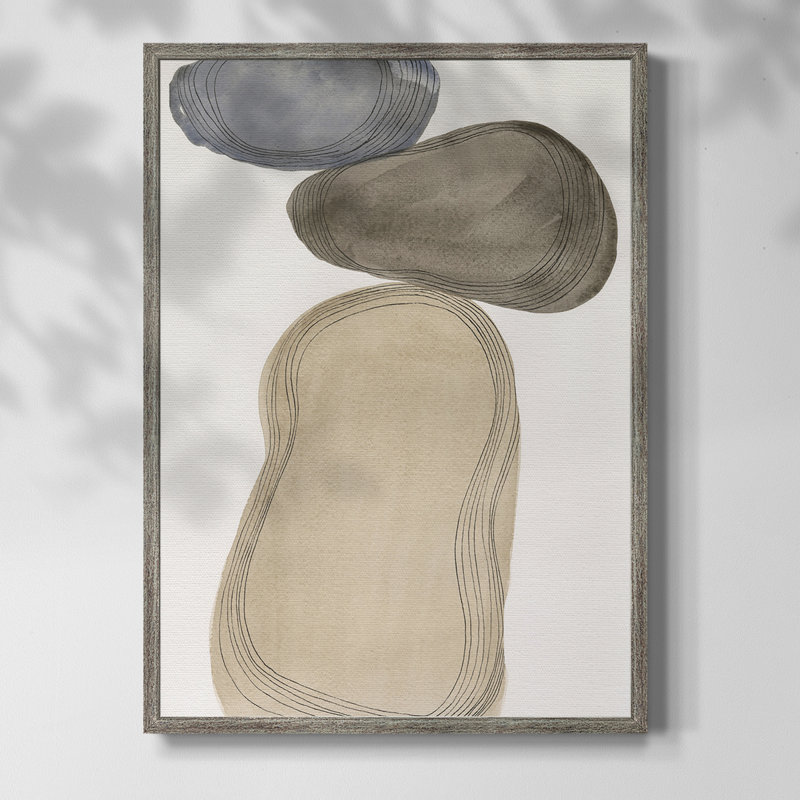 River Rocks Contour I, reproduction encadrée - bois massif, H 30 po x l 24 po