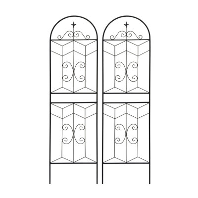 Paquet de 2 treillis de jardin en métal antirouille pour plantes grimpantes