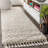 Felicdad Shag Plush Tassel Cream Rug-494087467