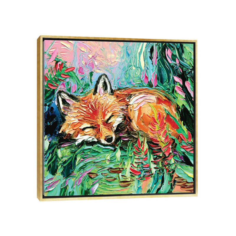 "Kit" par aja Trèves, reproduction d’art, Pas de tapis, H 37 po x l 37 po x P 1,5 po, Toile encadrée d'or