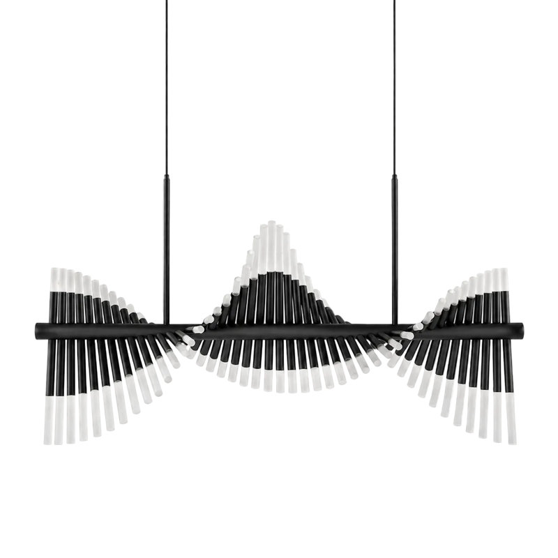 Lustre à DEL Cresendo Helix Black Island, Noir mat