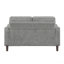 Meuble de salon moderne avec causeuse et revêtement en chenille gris