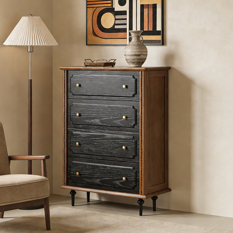 Armoire à 4 tiroirs avec rangement décoratif, 39.37" H x 27.55" W x 15.74" D