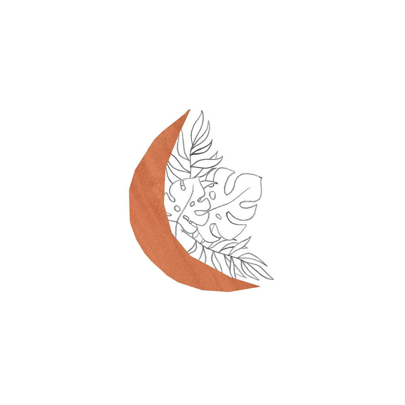 Floral Crescent - Painting on Canvas, 152.4cm H x 101.6cm W x 3.81cm D, Wrapped Canvas
