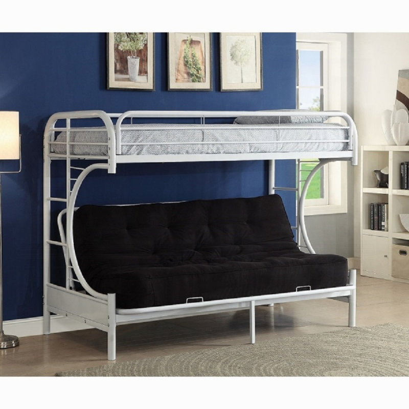 Lit superposé simple Futon Awez, Blanc