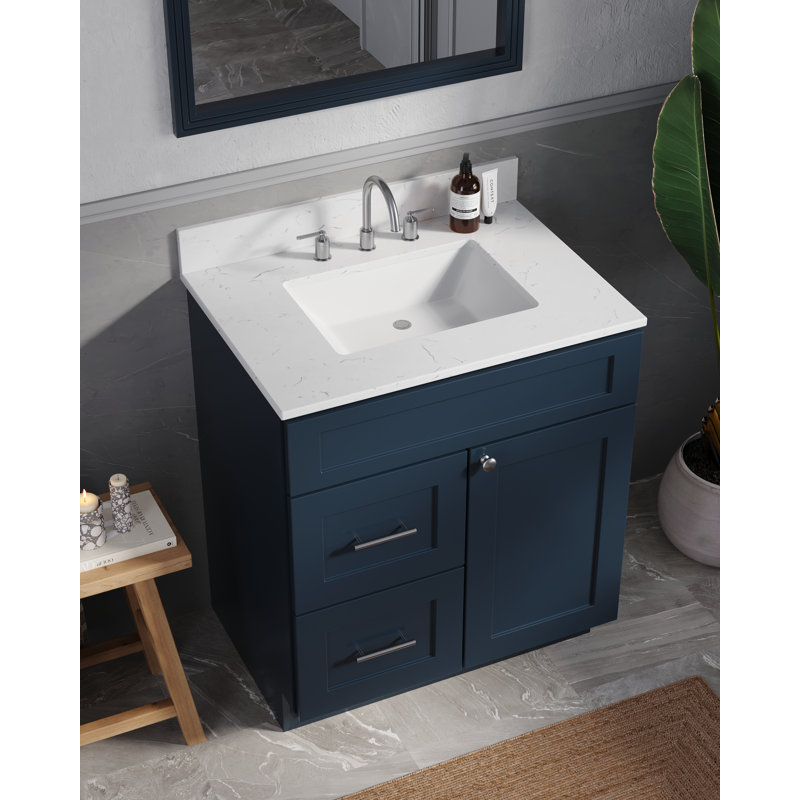 Ensemble de meuble-lavabo simple 30 po Chrisna, Bleu