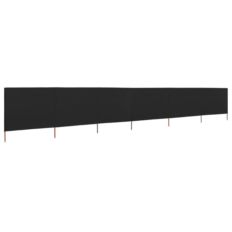Kendry Solid Wood Folding Room Divider, Black, 6, 62.99cm H x 314.96cm W x 3cm D