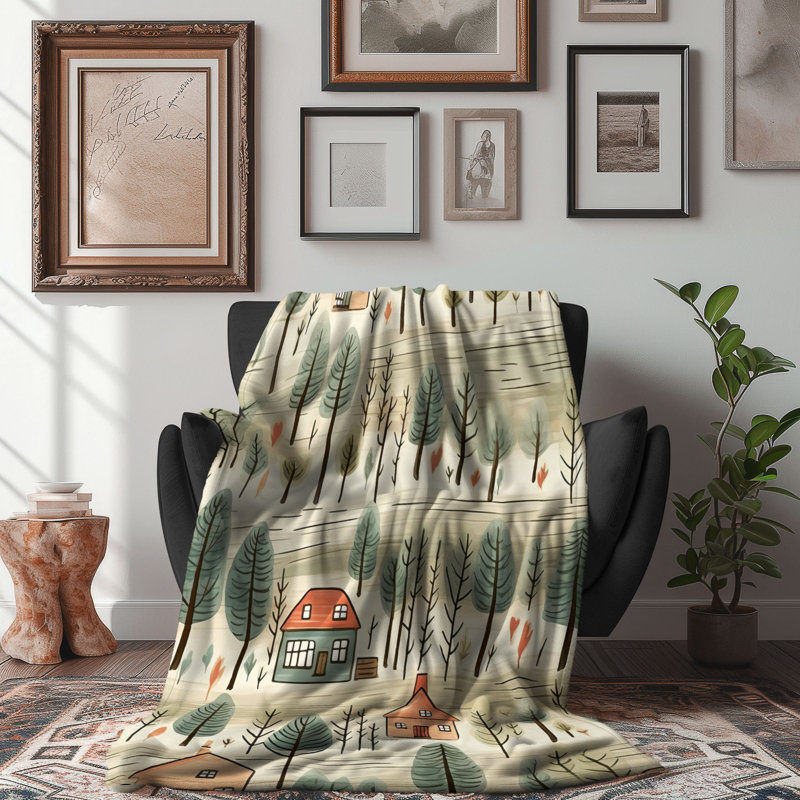 Motif champêtre - couverture 1 pièce, L 80 po x l 60 po