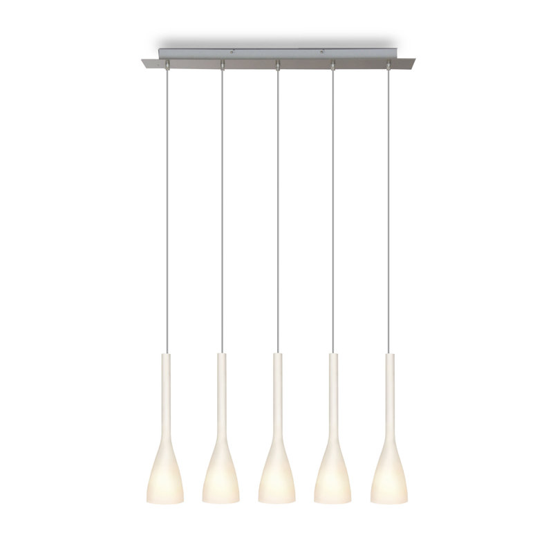 Alvarie 5 - Light Kitchen Island Pendant, Opal white/Inox