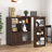 Modern Bar Cabinet With Rotating Top And Ribbed Glass Doors